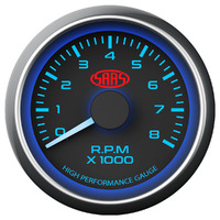 Tachometer 0-8K 52mm Black Muscle Series