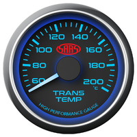 Trans Oil Temp Gauge 60c-200c 52mm Black Muscle Series