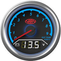 Dual Gauge Exhaust Temp 0c-900c/Volt 8v-18v Analogue/Digital Trax Series