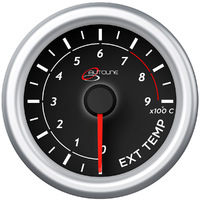 Exhaust Temp Gauge 0c-900c 52mm Black Autoline