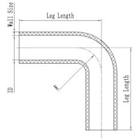 Raceworks 45 Degree Silicone Elbow 1.75'' (44mm) Black 45 Degree SHE-045-175BK