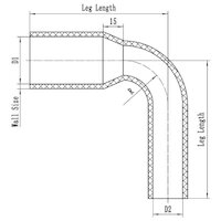 Raceworks 90 Degree Silicone Reducer Elbow Blue 3"-3.5" SHE-090-300350BE