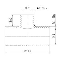 Raceworks Silicone Hose Tee 2.75'' ID1.5'' Spout Blue  SHT-275150BE