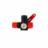 AEROMOTIVE Valve, Shut Off, Three Way, Bulkhead, AN-06(44607)