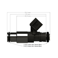 ID1050-XDS Injectors Set of 3, 48mm Length, 14mm Top O-Ring, 14mm Lower Adaptor for Toyota Yaris GR XPA16R