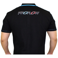 Proflow Polo Shirt Polyester Short Sleeve Logo Black. Blue Collar Men's X Small