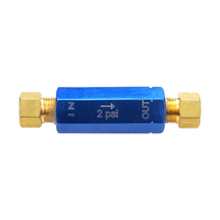 Proflow Residual Pressure Valve Blue Anodised 2 psi Disc Brakes 1/8 in. NPT Female Inlet/Outlet Each