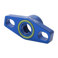 Proflow Adapter Turbo Oil Drain 38-44mm GT Aluminium Adaptor -08AN Female Blue