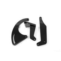 Proflow Aluminium A/C Compressor Bracket Water Pump For Chevrolet SB Long Passenger Side Mount Black