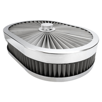 Proflow Air Filter Assembly Flow Top Oval Stainless Steel 12in. x 9in. x 2in. Suit 5-1/8in. Flat Base