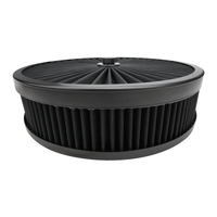 Proflow Air Filter Assembly Flow Top Round Black 14in. x 2.5in. Suit 5-1/8in. Neck Recessed Base