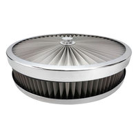 Proflow Air Filter Assembly Flow Top Round Stainless Steel 14in. x 3in. Suit 5-1/8in. Neck Recessed Base