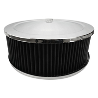 Proflow Air Filter Assembly Round 14in. x 5in. Chrome Flat Base,