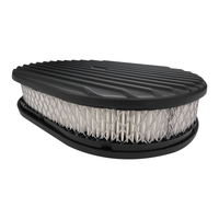 Proflow Air Filter Assembly Aluminium Black Fins Oval 12 x 2 Kit