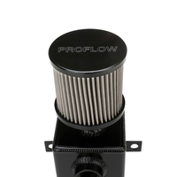 Proflow Oil Breather 1 Lt Tank Catch Can Square Aluminium Black Filtered Breather Universal Each