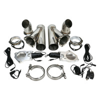 Proflow Dual Exhaust Cutouts Electric Aluminium Bolt On 2.5 in. Diameter Stainless Steel Tubing Kit
