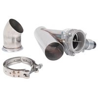 Proflow Single Exhaust Cutouts Electric Aluminium Bolt On 4.0 in. Diameter Stainless Steel Tubing Kit