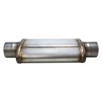Proflow Muffler Oval 409 Stainless Steel Polished Flow Chamber 3in. Centre Inlet To 3in. Centre Outlet