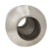 Proflow Resonator Super Quiet 3.00'' Inlet/Outlet SS304 Mirror Polished Round 150mm Diameter 370mm Length