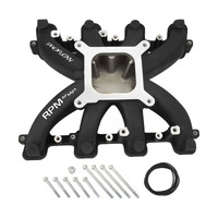 Proflow Intake Manifold RPM AirMax Aluminium Black Chev Holden Commodore LS3/L92 Heads Carburettor Single Plane, Each
