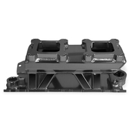 Proflow SuperMax Intake Manifold Tunnel Ram For SB Chevrolet Fabricated Black Dual Quad Carburetted