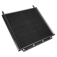 Proflow Transmission Oil Cooler Kit For Holden Commodore VT S2 / VX V6 & V8 280 x 255 x 19mm 3/8'' Barb Black Powdercoated