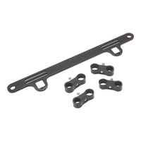 Proflow Oil & Water Line Feed Bracket Kit Billet Aluminium For Ford Barra XR6 Black Anodised w/Seperators