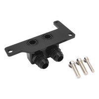 Proflow Oil Block Adaptor Remote GM LS Billet Aluminium Black Anodised 90 degree -10AN Ports