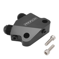 Proflow Oil Cooler Adapter GM LS Male -10AN Billet Aluminium Black Anodised With Line Port
