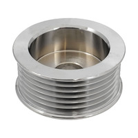 Proflow Alternator Pulley Serpentine 6 groove 53mm od x 17mm Chrome Each