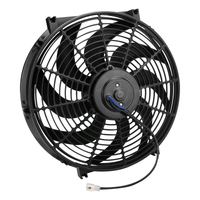 Proflow Electric Cooling Fan Kit Curved Black 12 in 1200 CFM Reversible w/Fan Control & Mounting Hardware Thermostatic 165-180F