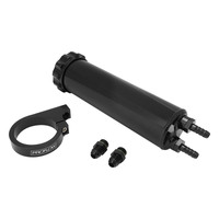 Proflow Radiator Overflow Tank Billet Aluminium With bracket 0.75L 60mm Dia 330mm tall AN Port with Barb Fitting Black