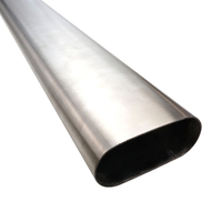 Proflow Oval Exhaust Tubing Straight 3.00'' Nominal Diameter 96x40mm Stainless Steel 1 meter Length