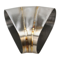 Proflow Pie Cut Welded Oval Tube Horizontal 304 Stainless Steel 3.0 in. 45 deg