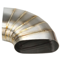 Proflow Pie Cut Welded Oval Tube Horizontal 304 Stainless Steel 4.0 in. 90 deg