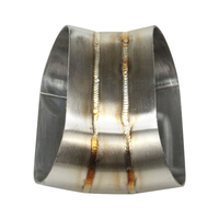 Proflow Pie Cut Welded Oval Tube Vertical 304 Stainless Steel 4.0 in. 45 deg