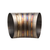 Proflow Welded Pie Cut Round Tubing Titanium 5.0" 45 Degree