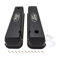 Proflow Valve Covers Tall Cast Aluminium Black For Ford Logo 429-460 Big Block For Ford Pair
