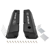 Proflow Valve Covers Tall Cast Aluminium Black Stroker Ford Logo Small Block For Ford 302 351C Pair