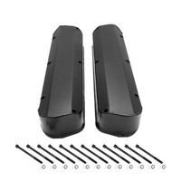 Proflow Valve Covers Tall Fabricated Aluminum Black Powder Coated For Ford Small Block 289 302 351W No Breather Hole Pair