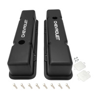 Proflow Valve Covers Tall Aluminium Black For Chevrolet Logo SB For Chevrolet Pair