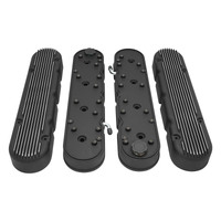 Proflow Valve Covers LS For Chevrolet For Holden Two-Piece Cast Aluminium Satin Black 4.3 in. Tall Baffle