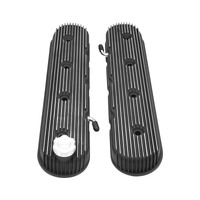 Proflow Valve Covers Tall Cast Aluminium LS Chev For Holden Commodore Engines Vintage Series Finned Satin Black Machine Finns