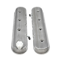 Proflow Valve Covers Tall Cast Aluminium LS Chev For Holden Commodore Engines Vintage Series Finned Polished
