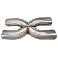 Proflow Exhaust X Pipe Universal 304 Stainless Steel Polished 3.50in. Inlet/Outlet 18in. Length