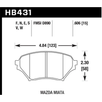 Hawk Performance HP+ Front Brake Pads for Mazda MX-5 NB 00-04 HB431N.606