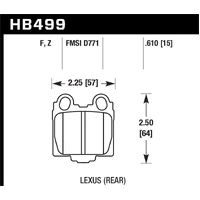 Hawk Performance HPS Rear Brake Pads for Lexus IS200/IS300/GS300/SC430/Toyota Altezza/Aristo JZS161 HB499F.610