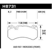 Hawk Performance Ceramic Front Brake Pads for Audi RS7 4G/Mercedes C63 AMG W205 HB731Z.620