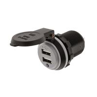 Hulk 4x4 Dual USB Socket - Straight Terminals