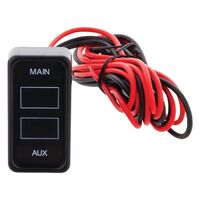 Hulk 4x4 Rectangle Rocker Dual Voltmeter Red LED